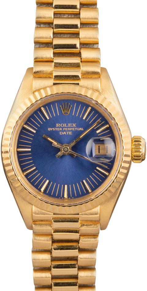 Ladies Rolex President 6917 Blue Dial