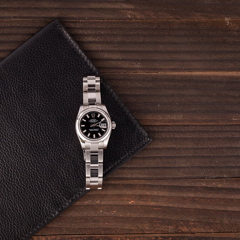 Used Rolex Lady Datejust 179160 Black Index Dial