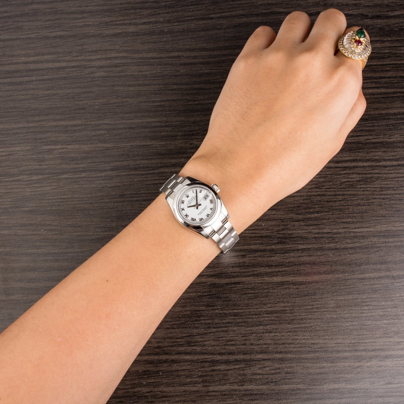 Pre-Owned Rolex Ladies Datejust 179160 White Roman Dial