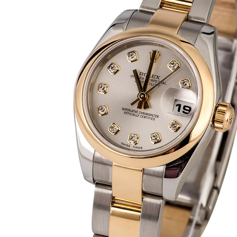 Rolex Datejust 179163 Silver Diamond Dial
