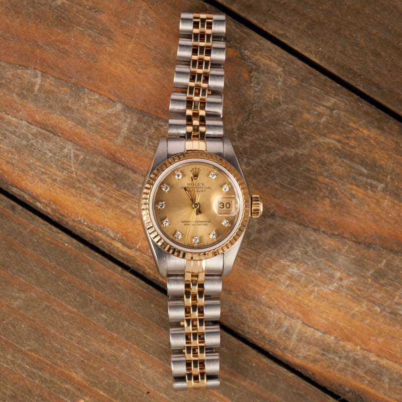 Rolex Ladies Datejust 69173 Champagne Diamond