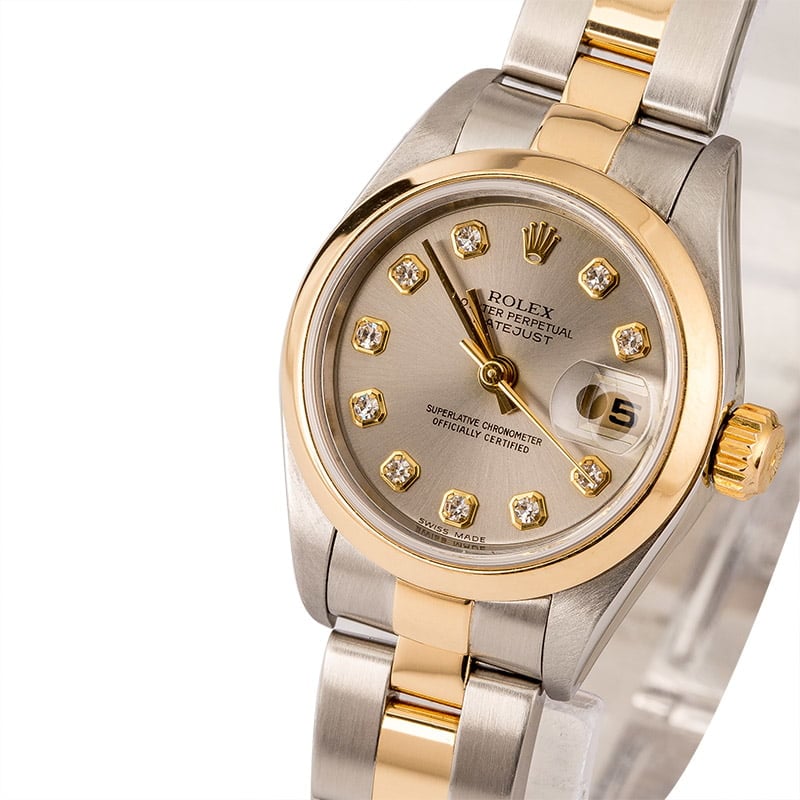 PreOwned Rolex Ladies Datejust 79163 Rhodium Diamond Dial