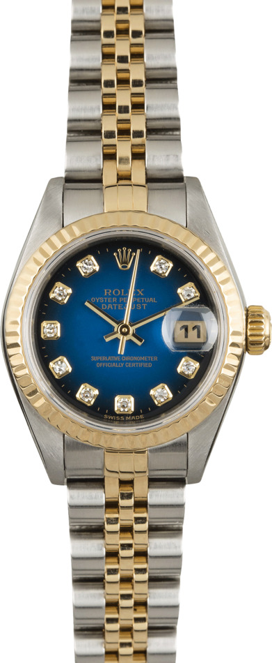 Rolex Ladies Datejust 79173 Blue Vignette Diamond Dial