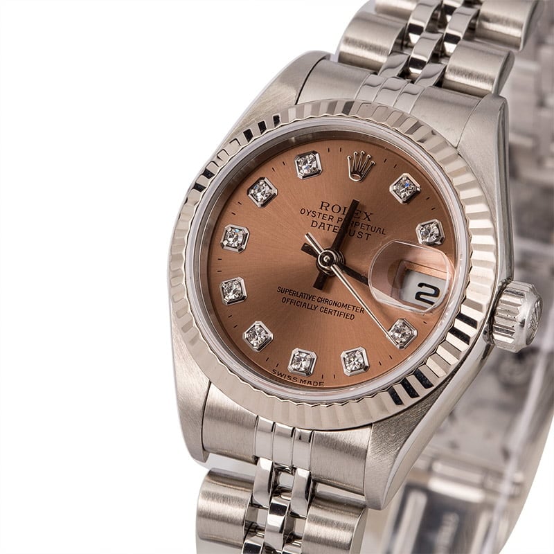 Pre Owned Rolex Lady Datejust 79174 Salmon Diamond Dial