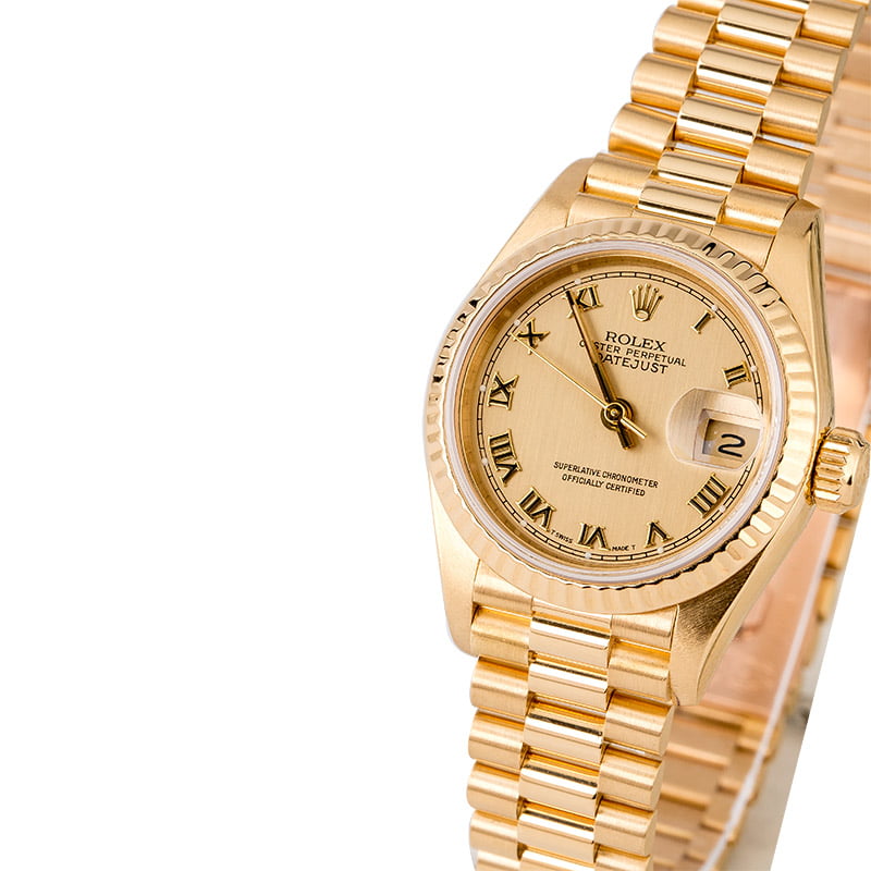 Rolex Ladies Datejust 69178 Champagne Roman Dial