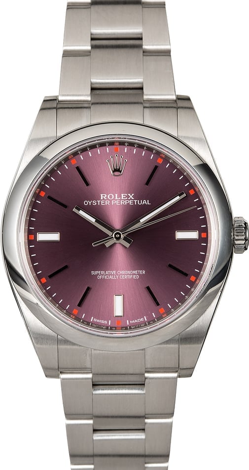Used Rolex Oyster Perpetual 114300 Red Grape Dial