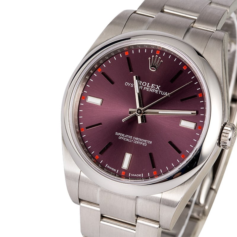 Rolex Oyster Perpetual 114300 Red Grape with Factory Stickers