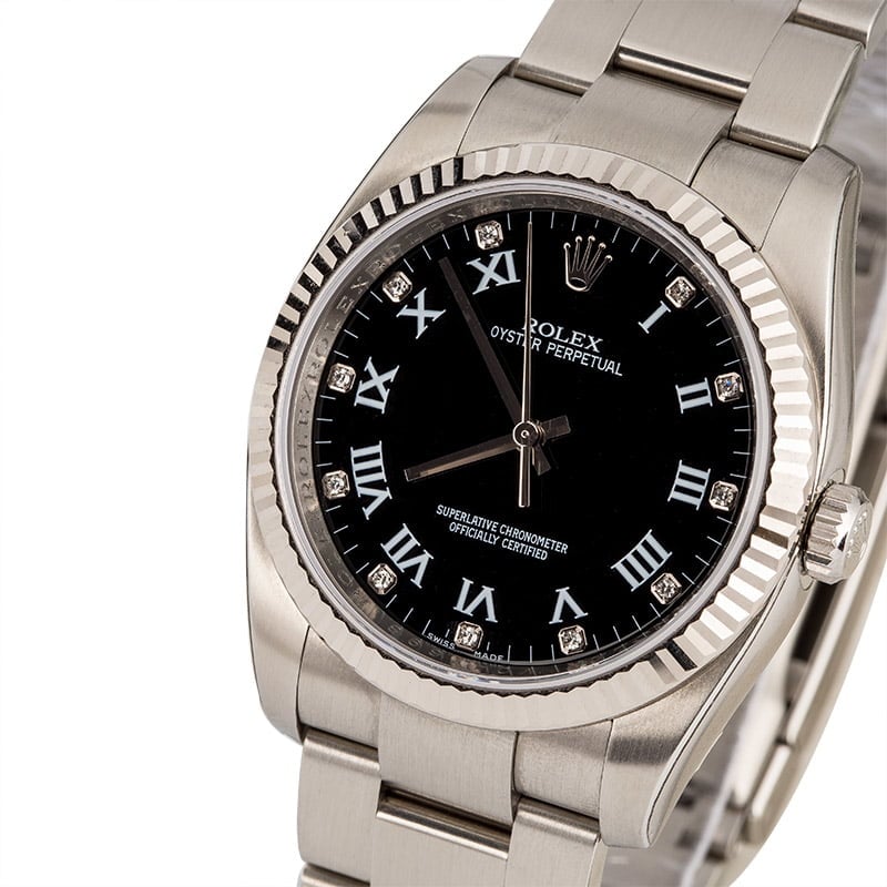 Unworn Rolex Oyster Perpetual 116034 Black Diamond Dial