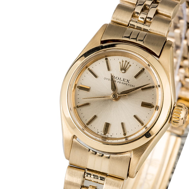 Used Rolex Oyster Perpetual 6618 Yellow Gold Honeycomb Band