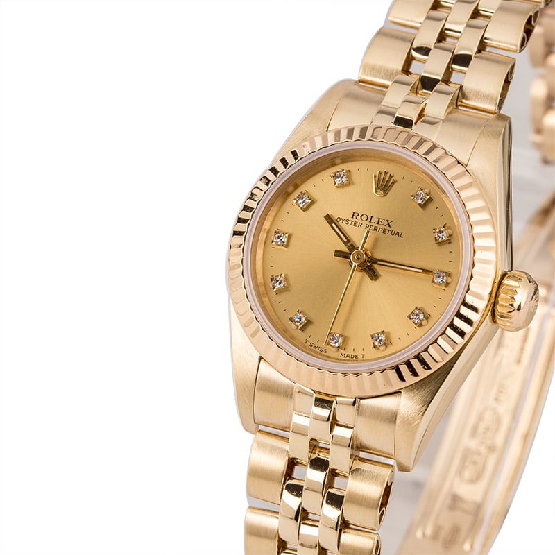 PreOwned Rolex Oyster Perpetual 67197 Diamond Dial