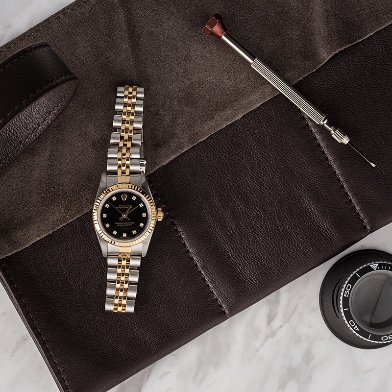 Rolex Oyster Perpetual 76193 Black Diamond Dial