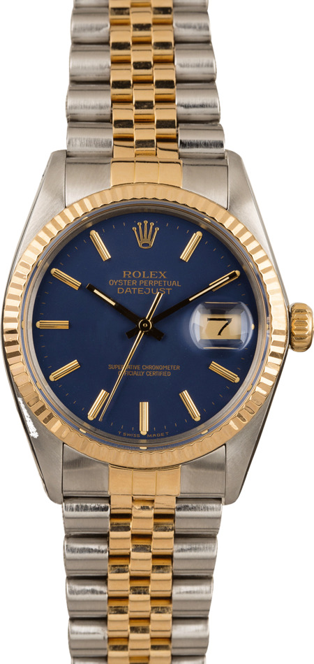 Used Rolex Datejust 16013 Blue Dial Oyster Perpetual
