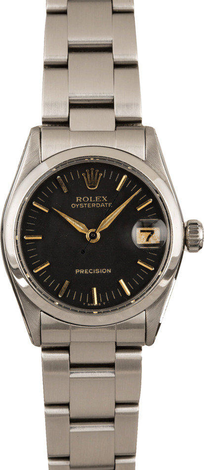 Pre-Owned Rolex OysterDate 6466 Black Dial