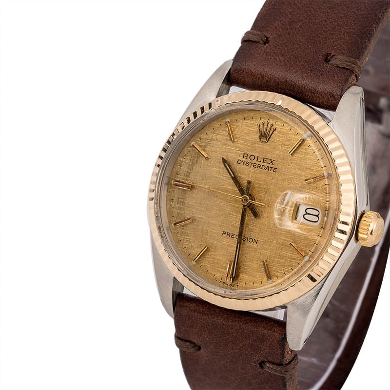 Vintage Rolex OysterDate 6694 Linen Dial