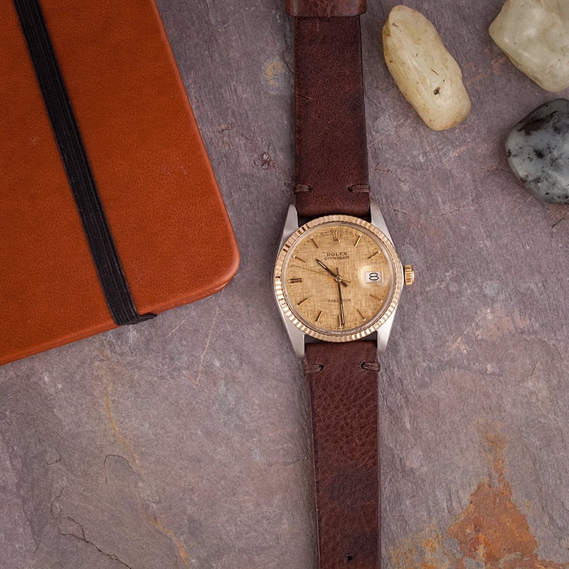 Vintage Rolex OysterDate 6694 Linen Dial