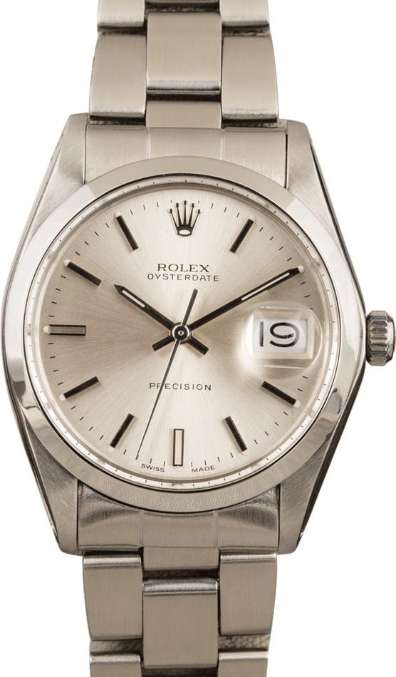 Vintage Rolex OysterDate 6694 Silver Index Dial