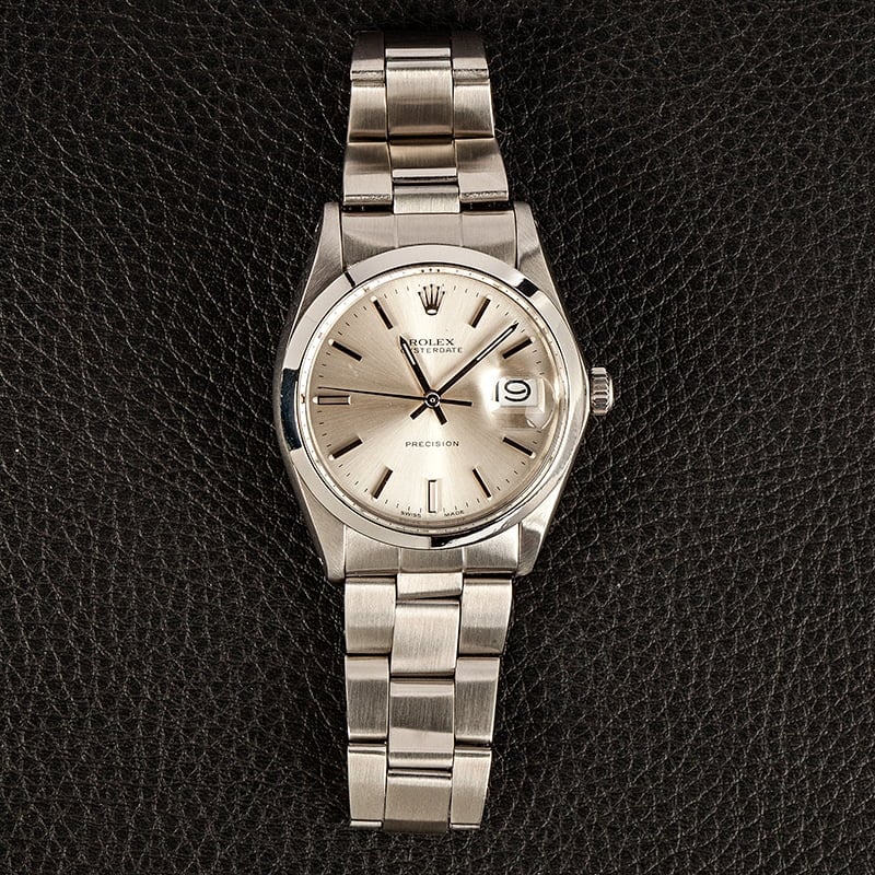 Vintage Rolex OysterDate 6694 Silver Index Dial