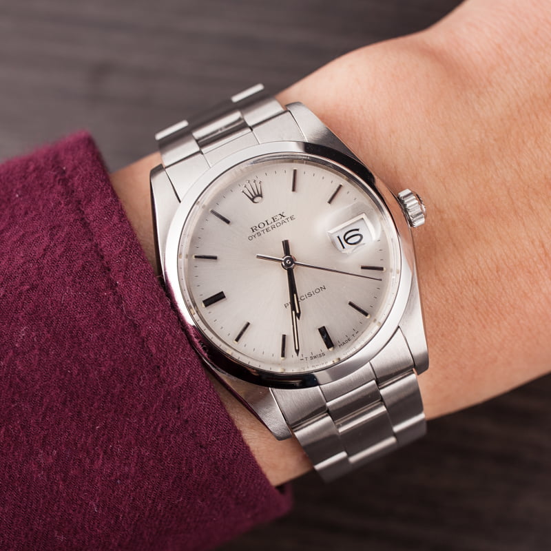 Pre Owned Rolex Oysterdate 6694 Silver