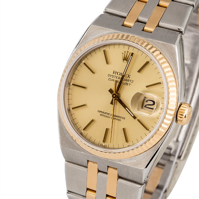 PreOwned Rolex Oysterquartz Datejust 17013 Two Tone Integral