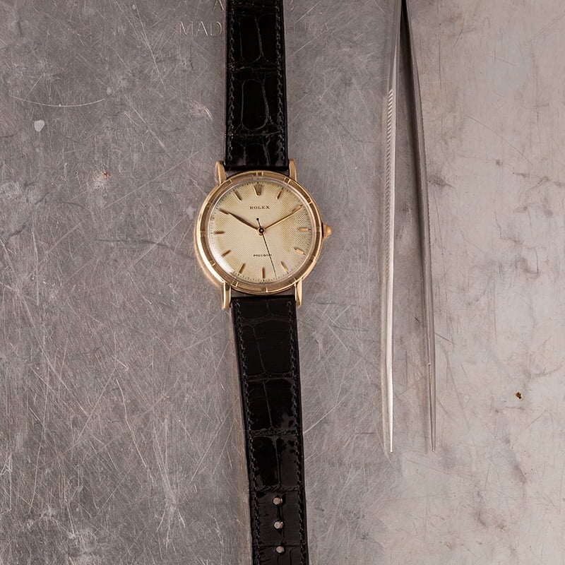 Vintage Rolex Men's Dress Watch Leather Strap