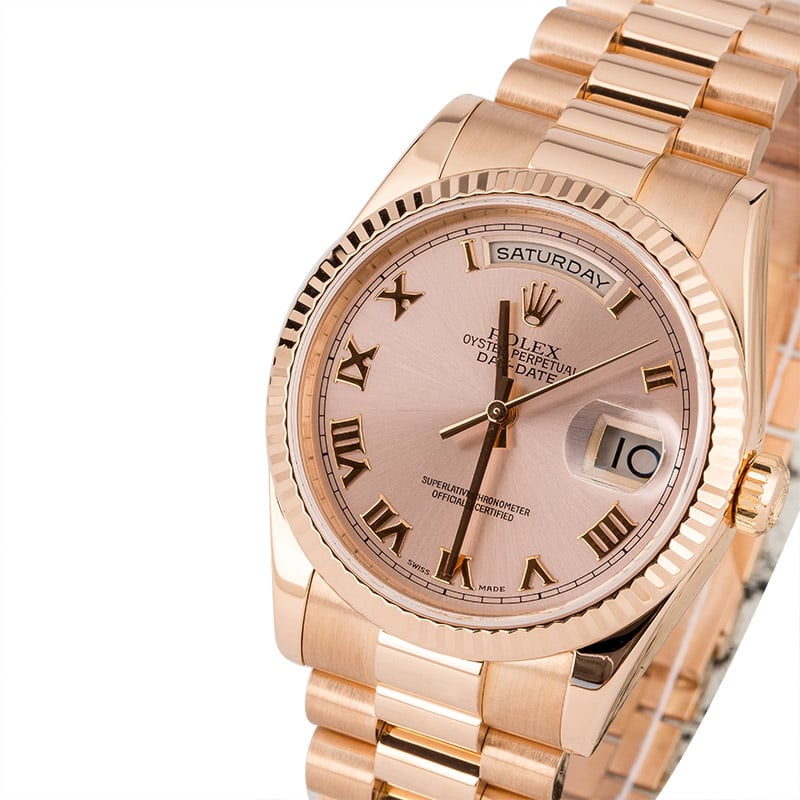 PreOwned Rolex President 118235 Day-Date Everose Gold