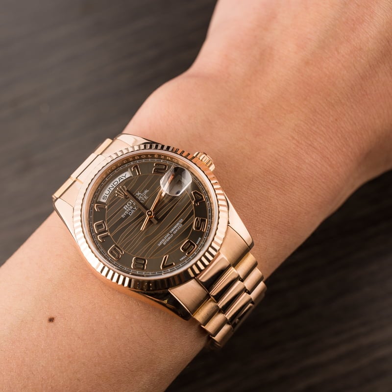 Rolex President 118235 Bronze Wave Dial