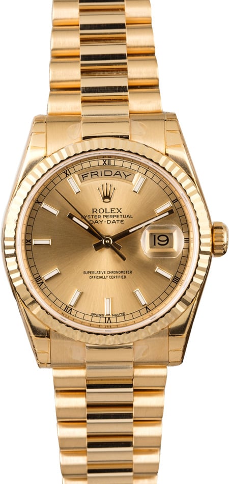 Unworn Rolex Day-Date 118238 Yellow Gold President