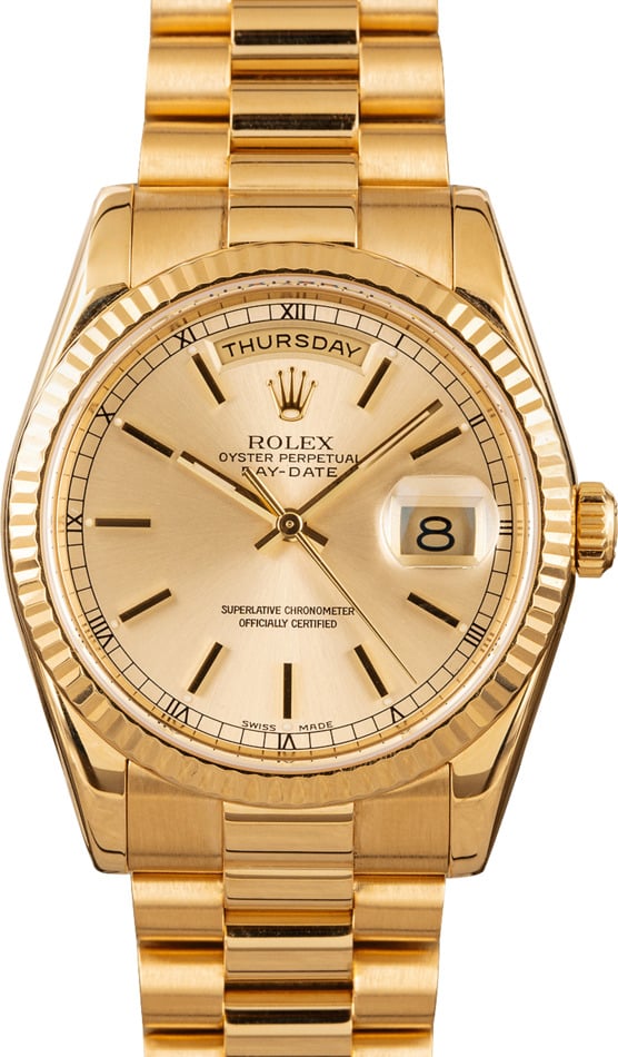 Used Rolex President Yellow Gold Day-Date 118238