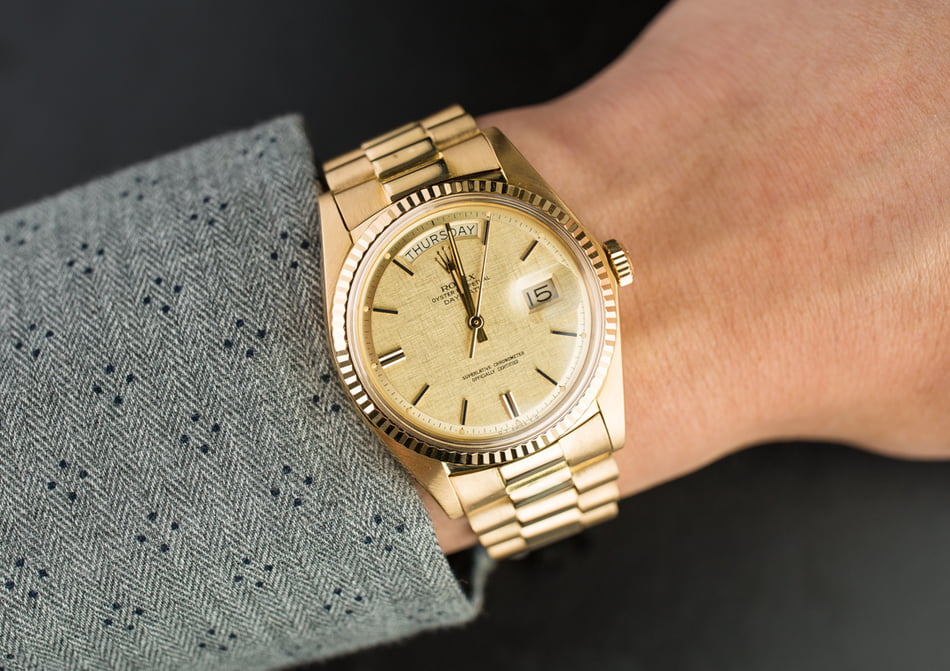 Vintage Rolex President 1803 Champagne Linen Dial