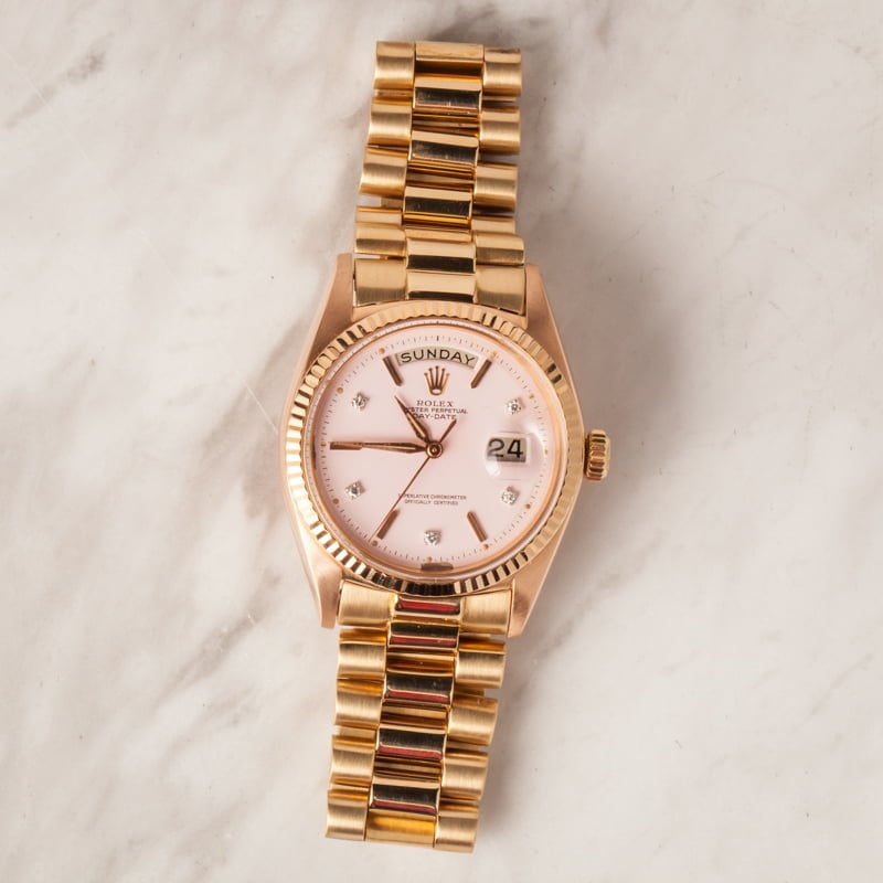 Rolex Day-Date President 1803 Pink Stella Dial