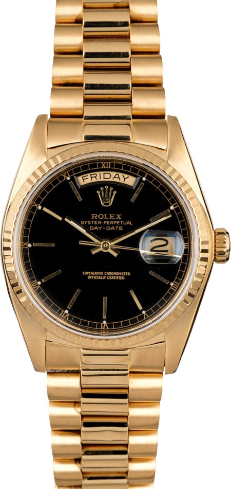 Rolex Day-Date 18038 President Black Dial