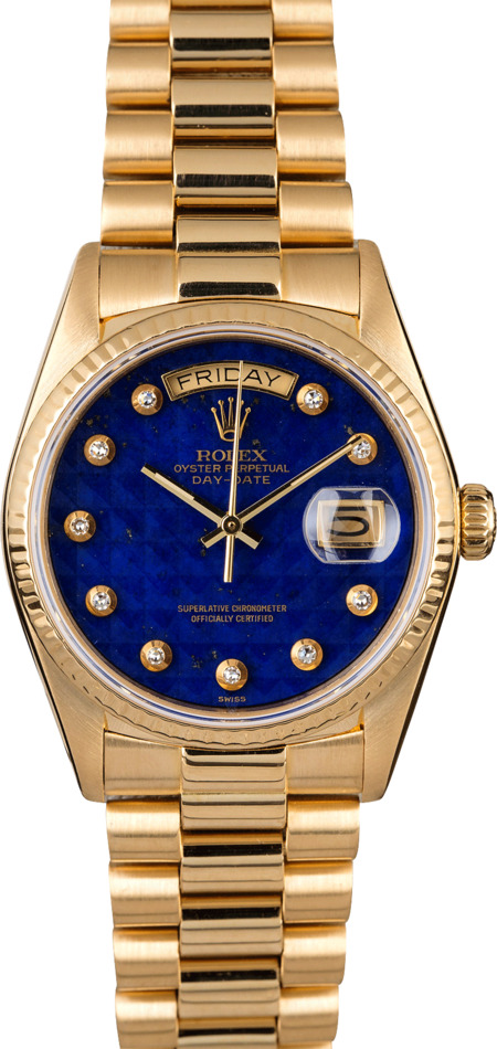 Rolex Presidential 18038 Blue Lapis Pyramid Diamond Dial