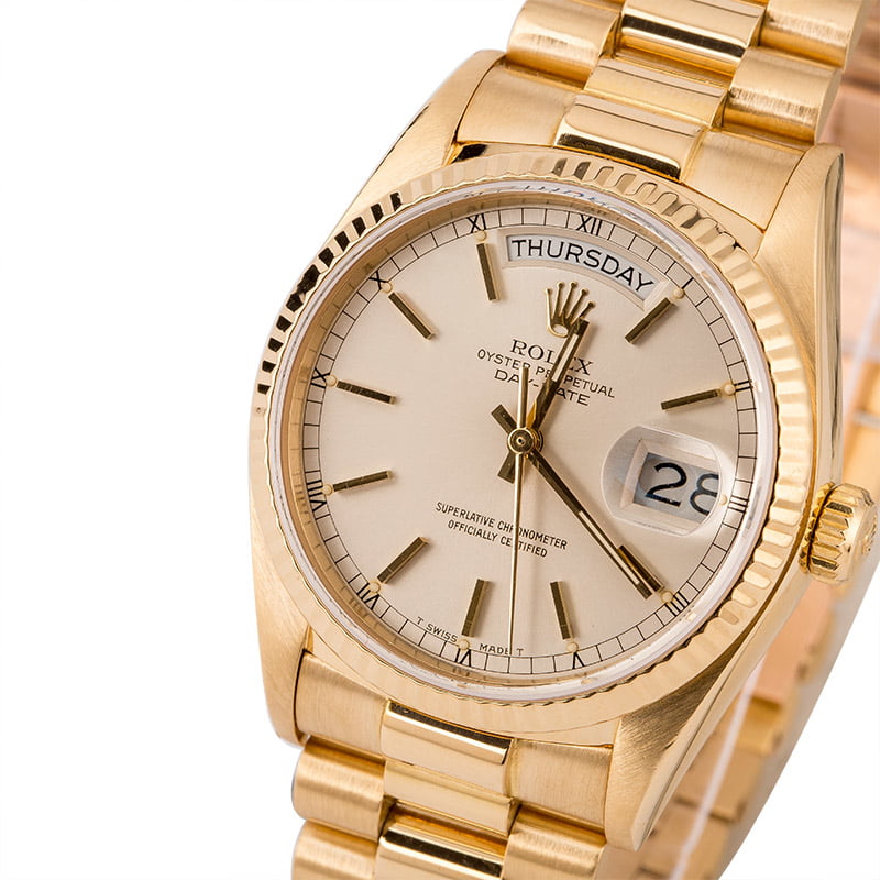 Used Rolex DayDate 18038 Yellow Gold Men's Watch