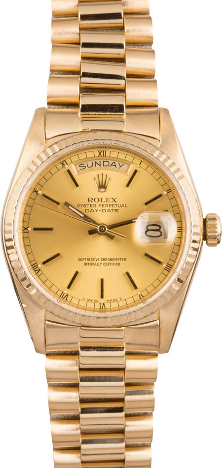 Used Rolex Gold President 18038 Champagne Dial