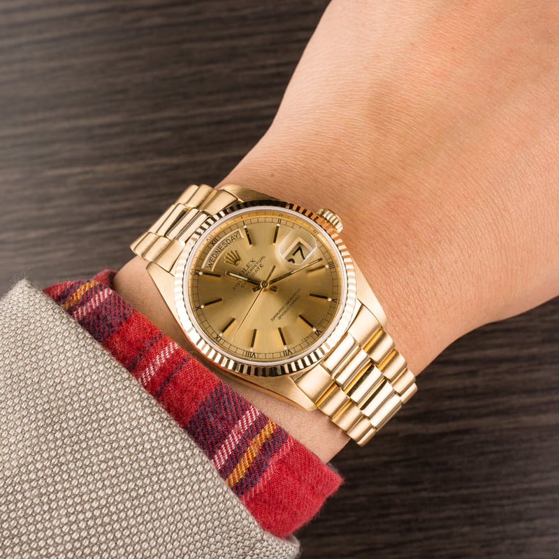 Pre-Owned Rolex Day-Date 18038 Gold President 18K