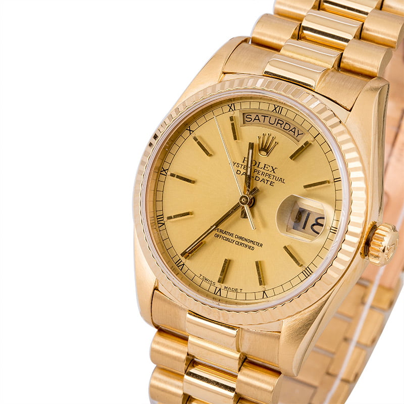 Used Rolex President 18038 Champagne Index