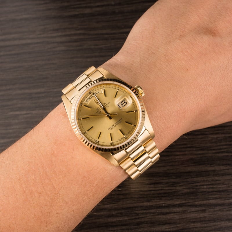 Used Rolex President 18038 Champagne