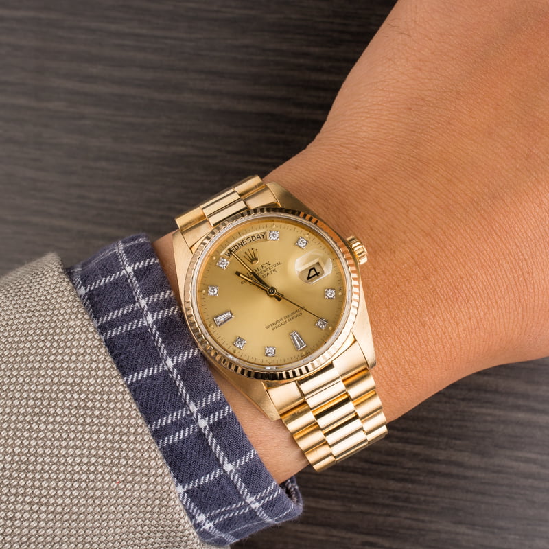 Pre-Owned Rolex 18038 President Diamond Dial