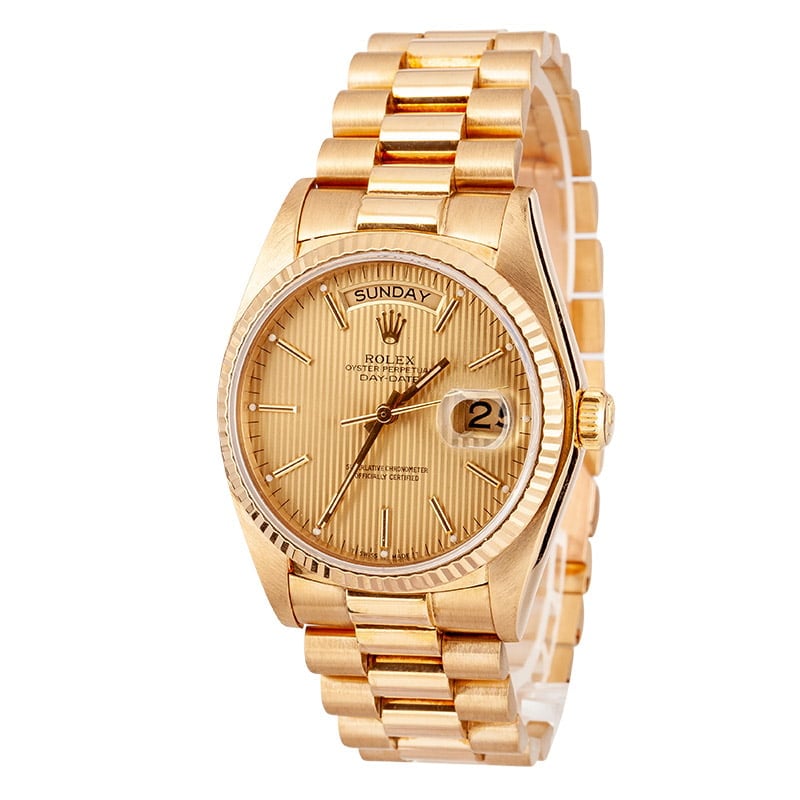 Rolex President 18038 Yellow Gold 100% Authentic