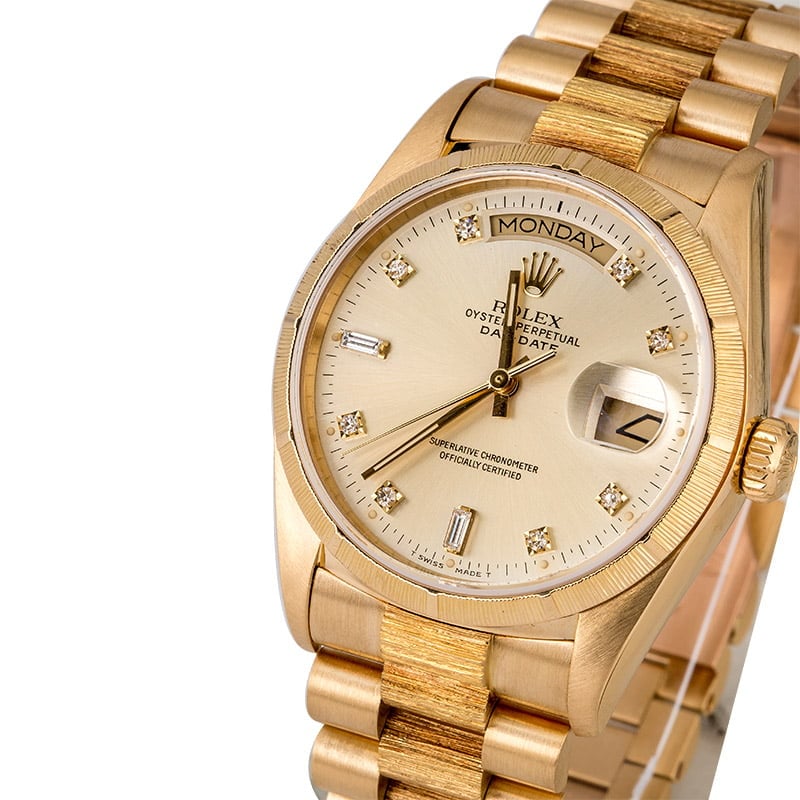 Rolex Day-Date 18078 Diamond Dial Barked President