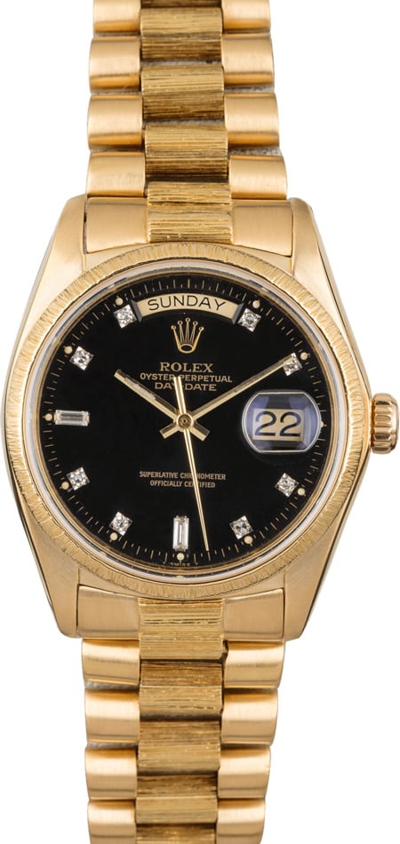 Used Rolex Day-Date 18078 Diamond Dial Barked President