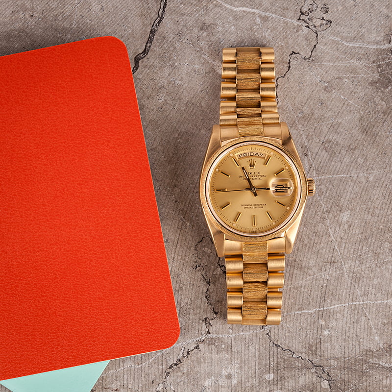 Used Rolex President 18078 Barked Finish