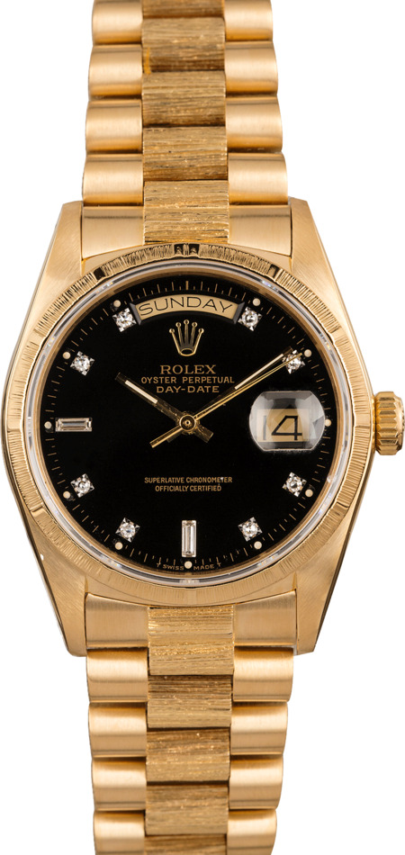 Pre Owned Rolex President 18078 Bark Finish Diamond Dial