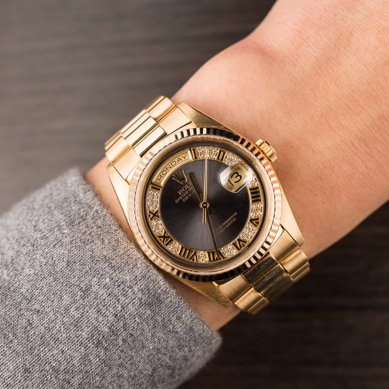 Rolex President 18238 Bronze Myriad Dial with Diamonds