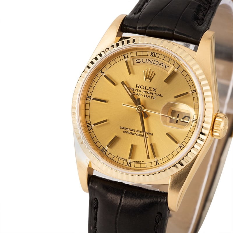 Used Rolex President 18238 Day-Date Leather Strap
