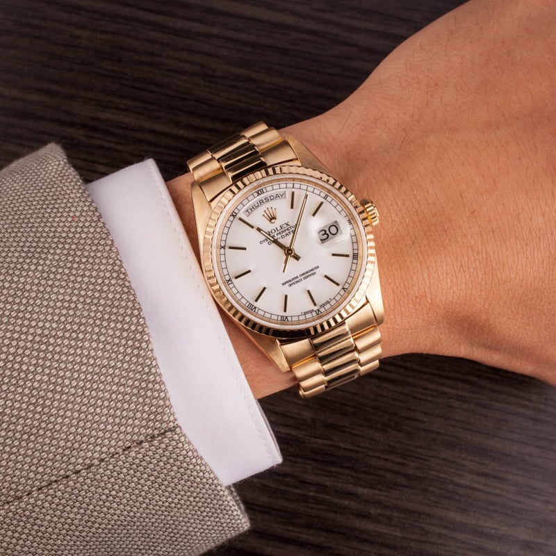 Used Rolex President 18238 White Dial