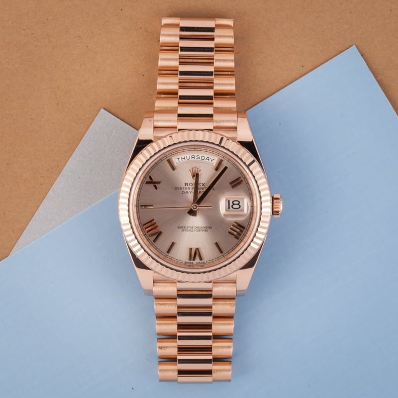 Pre-Owned Rolex President 228235 Everose Gold