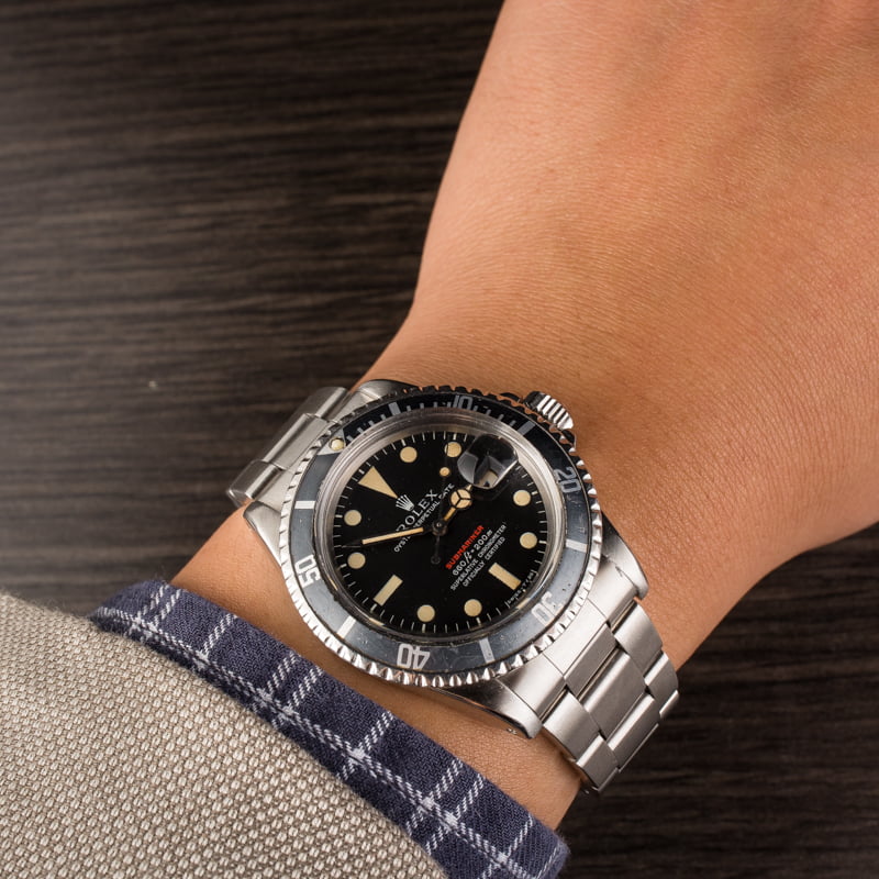 Vintage 1972 Rolex Red Submariner 1680 Matte Black"Ft First Dial"