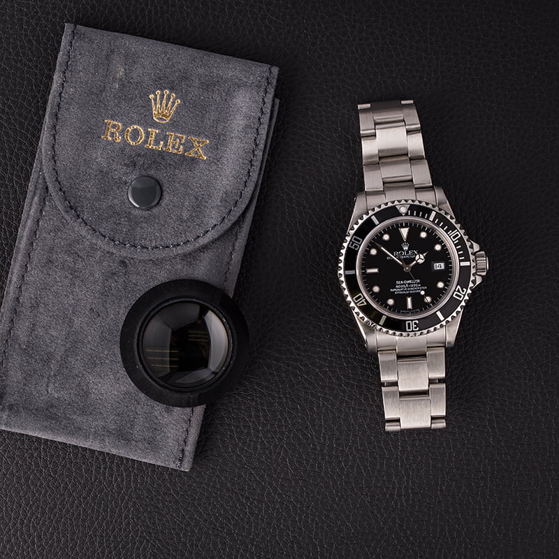 Pre Owned Black Rolex Sea-Dweller 16600 Stainless Steel