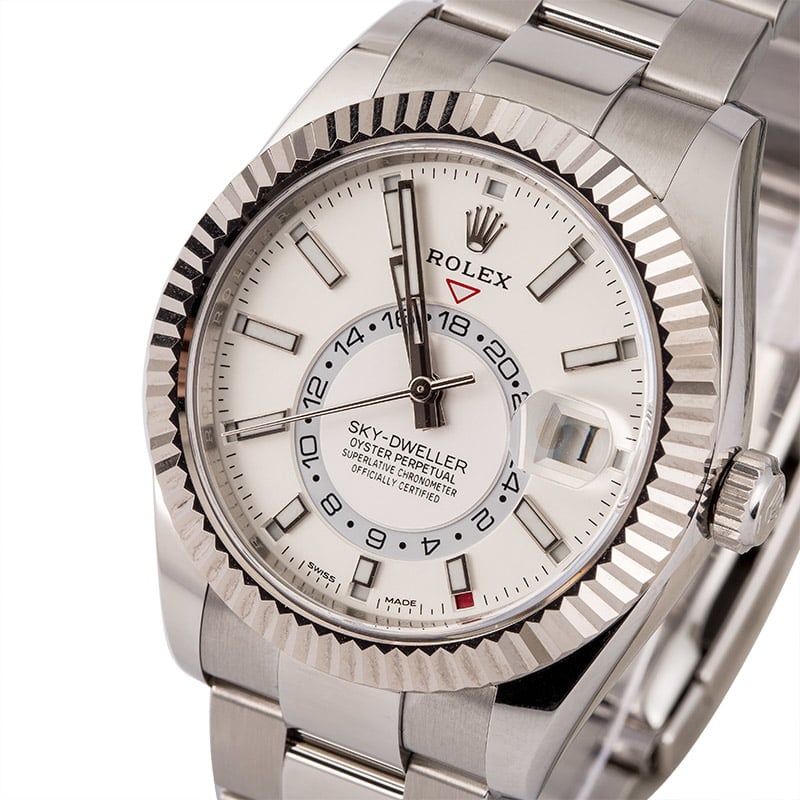 Pre Owned Rolex Sky-Dweller 326934 White Luminous Dial